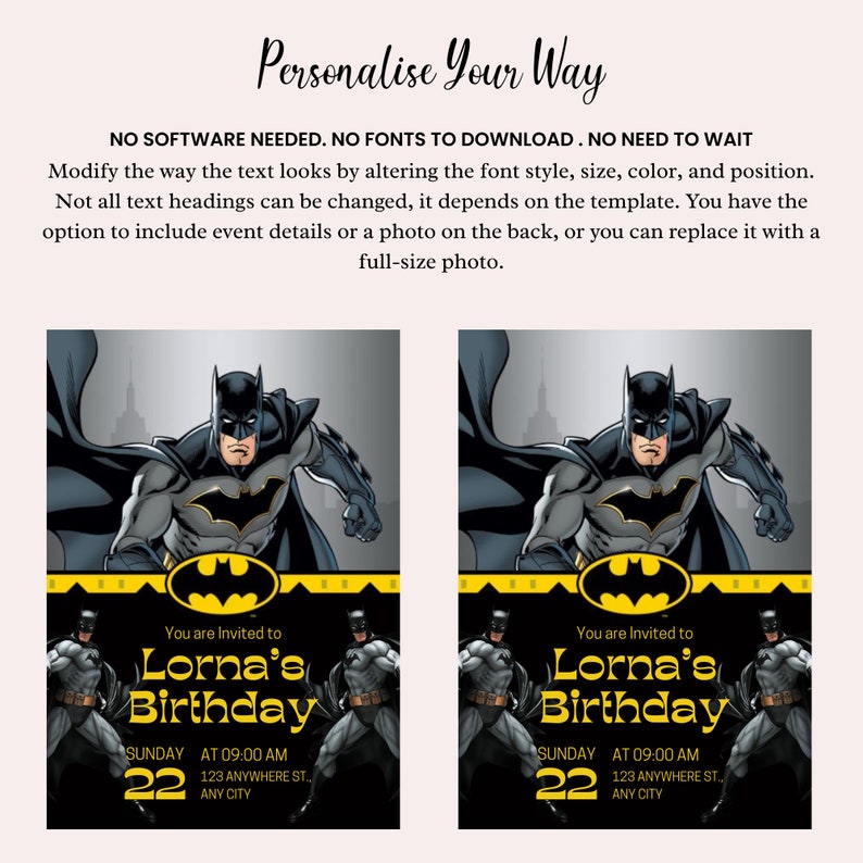 Batman Birthday Party Invitations - Image 5