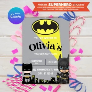 Superhero Birthday Invitation Templates